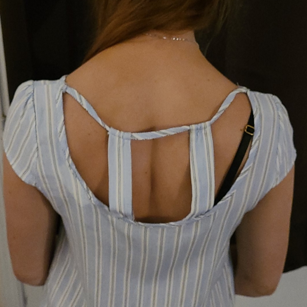 Cage T shirt - Small  blue pin striped